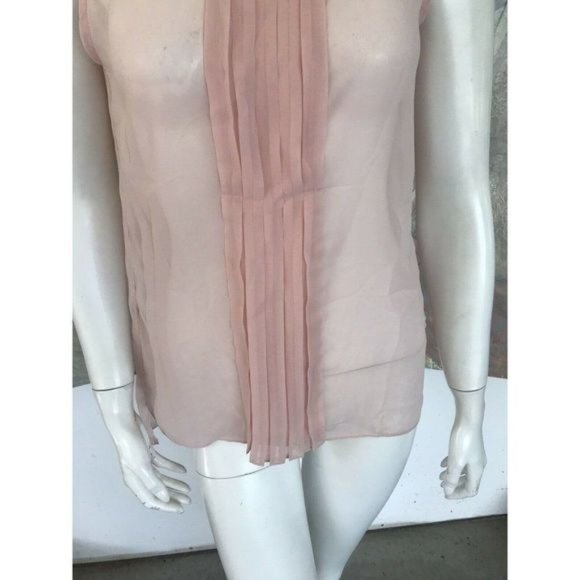 Design History Pale Blush Pink Pleat Front Sleeveless Blouse Top Size Small - Picture 3 of 10